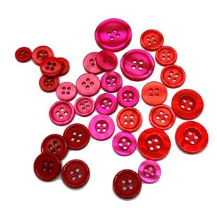 深大红色树脂4眼宽边纽扣男女衬衫衬衣小扣子T恤毛衣时装外套钮扣