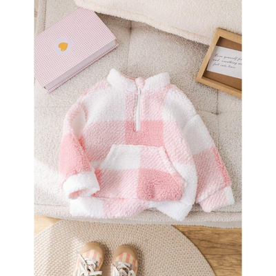 O 85121 Reversible plaid fleece jacket 双面格子毛绒外套