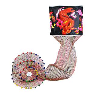 鱼护黑坑专用大力马双线手工编织尼龙不锈钢防挂速干涂胶钓渔网兜