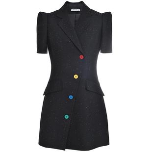 陈妍希同款YES BY YESIR叶谦原创设计师亮片装饰收腰西装连衣裙