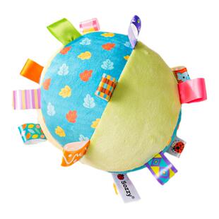 Sozzy新生儿锻炼宝宝抓握摇铃毛绒安抚宝宝益智手抓布球婴儿玩具