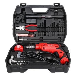 德力西电气冲击钻组套电钻工具箱99件套多功能电动手电钻组合工具