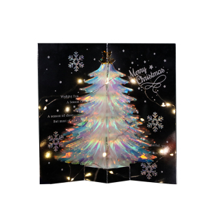 圣诞贺卡立体闪闪发光圣诞树高级感高档diy小卡片圣诞节贺卡2025新款创意手工礼物祝福写字 unigift旗舰店