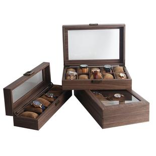 VI-ARICK皮质手表收纳盒防尘玻璃盖手表盒腕表首饰盒手链手表盒子