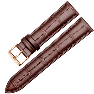 真皮手表带男女牛皮表链适配卡西欧天梭浪琴天王dw阿玛尼CK鳄鱼纹