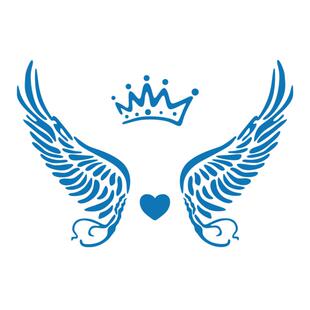 网红打卡公仔拍照布置翅膀背景形象奶茶店墙装饰克莱因蓝门口吸引