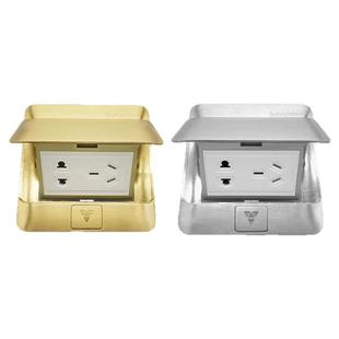 施耐德E220弹出式地面五孔地插铜制光面银色铝质光面电源插座限