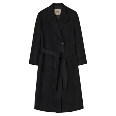 休闲时尚羊绒腰带大衣