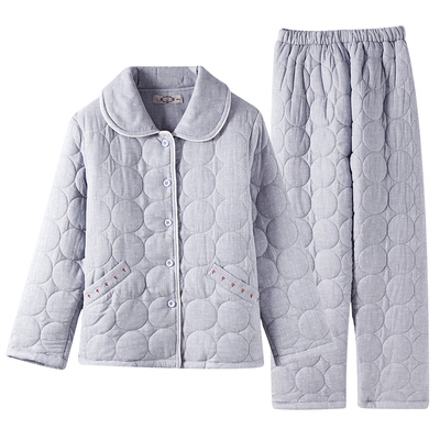 美标女士三层加厚夹棉保暖家居服