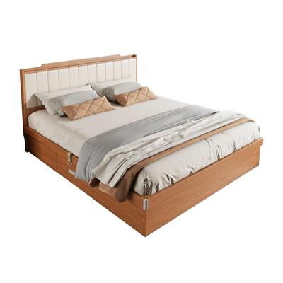 橡木定制全实木床气动高箱储物床侧开1.5小户型收纳1.8主卧双人床