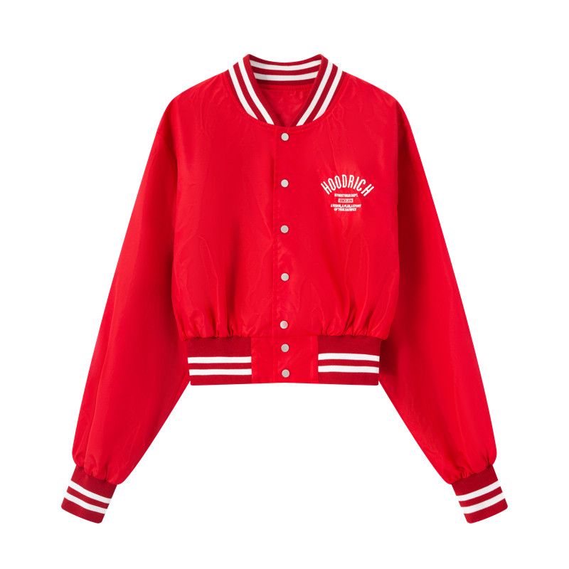HOODRICH美式复古学院风字母刺绣棒球服外套春季宽松运动夹克女款