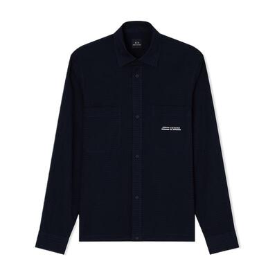 AX/阿玛尼男士棉质翻领长袖衬衫