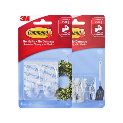 3m挂钩透明钩子强力墙上粘贴无痕