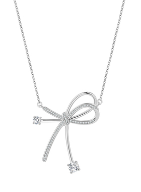 925银蝴蝶结锁骨链项链不掉色