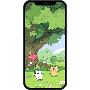 线条小狗森林治愈插画8K壁纸iphone安卓手机电脑ipad苹果平板壁纸