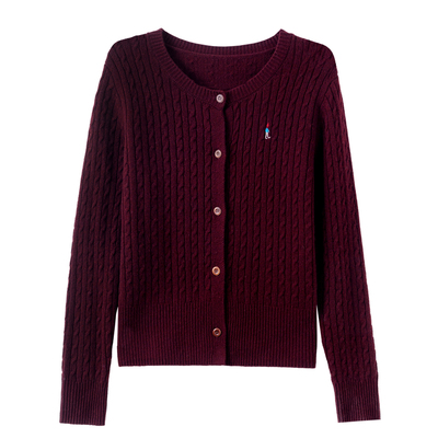 恒源祥纯羊毛开衫女2025新款中老年针织毛衣外套小个子妈妈装保暖