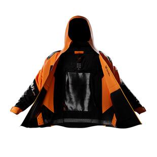 Monster Guardians 冬季亮橙运动滑雪服男中长款抗寒保暖夹克外套