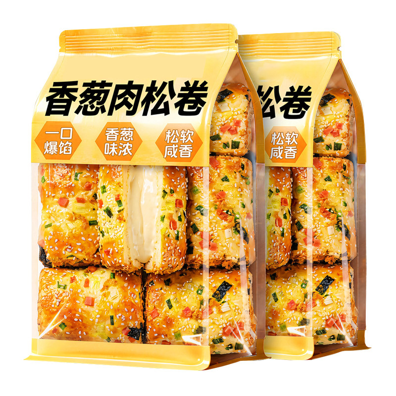 特厚特大！奶酪爆浆香葱肉松面包