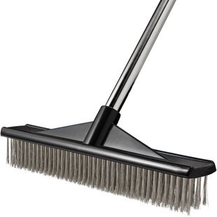 不锈钢丝刷地板刷子硬毛户外清洁铁刷子长柄洗地刷庭院除青苔神器