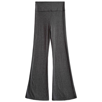 灰色高腰微喇裤女款2025年春秋