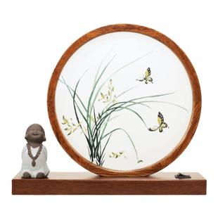 湘绣摆件LED台灯礼品手工刺绣双面绣创意桌面摆台蜀绣苏绣礼物品