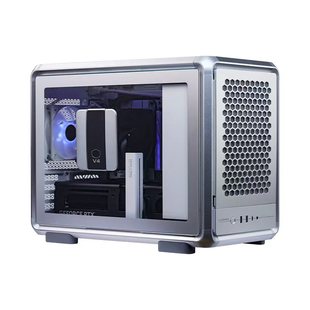 酷冷至尊CoolerMaster MF400 小型化铝合金MATX侧透机箱 横竖可置