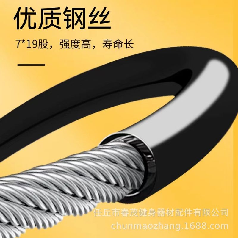 跨境健身器材配件黑色钢丝绳钢索器械家用可调节钢丝绳5MM6MM商用