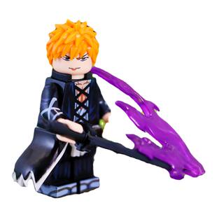 国产三方BLEACH死神黑崎一护天锁斩月动漫拼装积木MOC第三方人仔