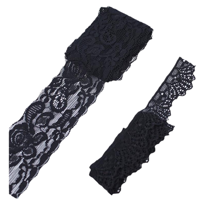 黑白色弹力蕾丝花边diy装饰布料