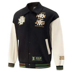 李宁正品CBA南京队专业篮球系列男子加绒保暖宽松针织夹克AJDU389