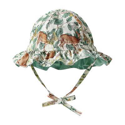 嫚熙儿童防晒帽女童遮阳帽大帽檐宝宝帽子婴儿花边帽透气防紫外线