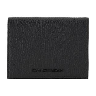 【礼物】EMPORIO ARMANI/阿玛尼春夏男牛皮革荔枝纹对折钱包卡包
