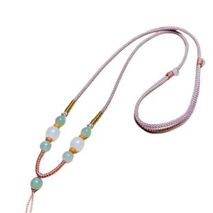 和田玉吊坠挂绳高端翡翠玉佩可调节貔貅玉坠项链绳配玉的绳子男女