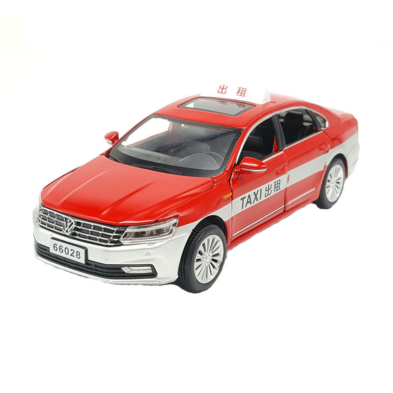 1:32帕萨特出租车合金汽车模型仿真金属车模型声光回力玩具车摆件