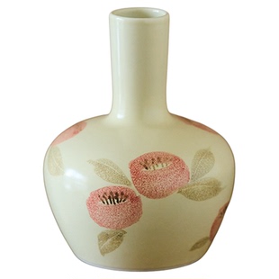 陶美集现代创意手绘花瓶家用小花插陶瓷家居饰品桌面摆件禅意花器