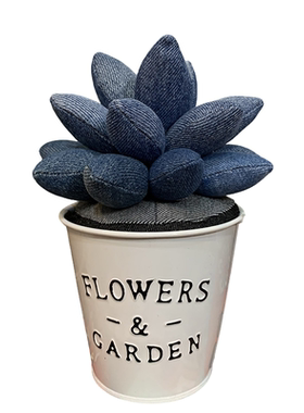 创意手工牛仔布艺多肉盆栽摆件家居室内装饰品桌面办公室陈列品