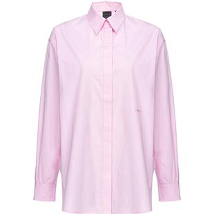 PINKO女士男友风粉色廓形宽松衬衫100233A19U