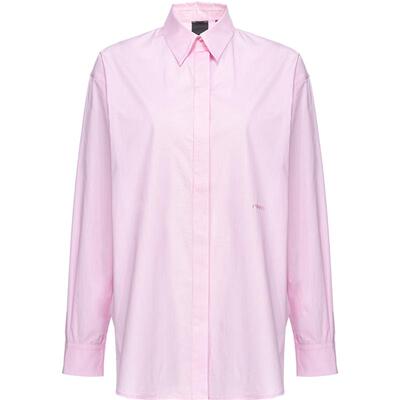 PINKO男友风粉色廓形宽松衬衫