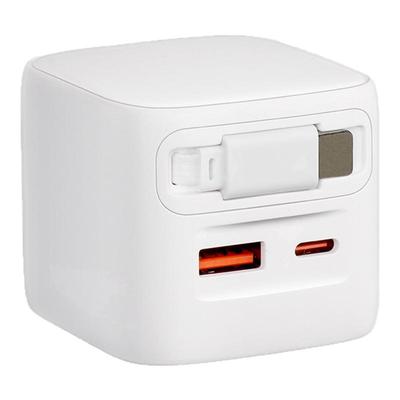 30W氮化镓双口充电器伸缩线快充