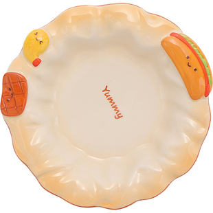 釉下彩可爱面碗个人专用饭碗甜品碗意面盘子菜盘汤盘勺子陶瓷餐具