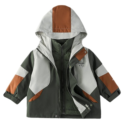 男童羽绒服2025新款冬装儿童男孩三合一加厚秋冬冲锋衣炸街外套