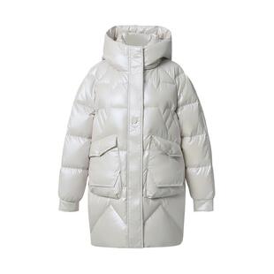 2025新款女士亮面免洗棉衣中长款韩版宽松羽绒棉服加厚面包服外套