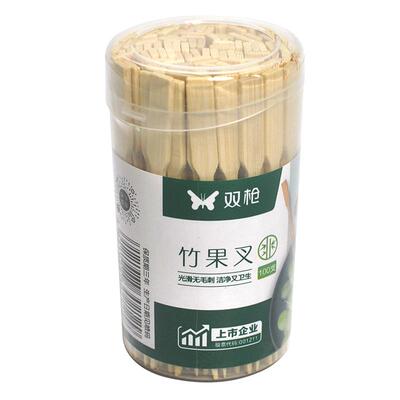 双枪水果叉家用水果签儿童竹叉子