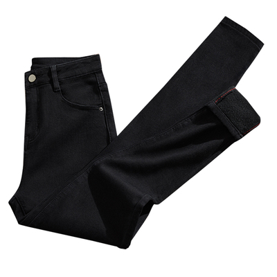 拉夏贝尔四面弹紧身牛仔裤女秋冬