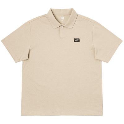 翻领Logo织标男短袖polo衫