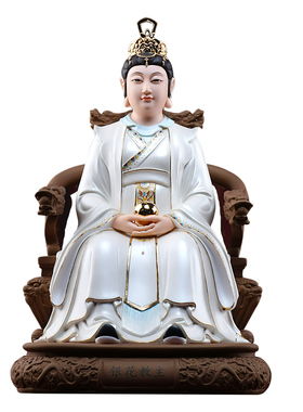 戴玉堂陶瓷摆件《银花教主》神像家用供奉银花夫人花神堂口工艺品