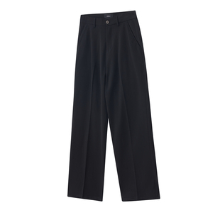 男笙【高品质TR色纺不掉色西裤】冬季三本针A字阔腿宽松西裤四季