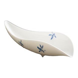 圭隐堂手绘蝴蝶兰花陶瓷茶则家用醒茶手工茶荷功夫茶道六君子零配