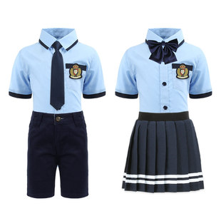 幼儿园园服套装男女童装儿童夏季韩版学院风短袖中小学生校服班服