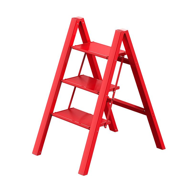 格美居梯子家用乔迁红色梯凳搬家折叠三四步加厚便携登高人字爬梯